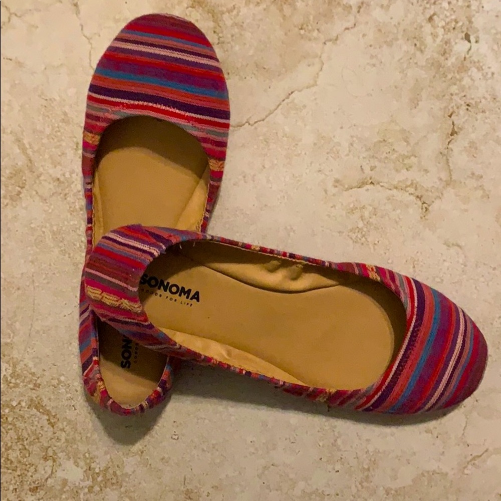Sonoma multicolor fabric and leather ballet flats